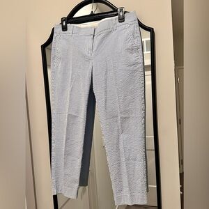 J. Crew Cotton Blue and White Striped Capris, low rise, vintage j crew
